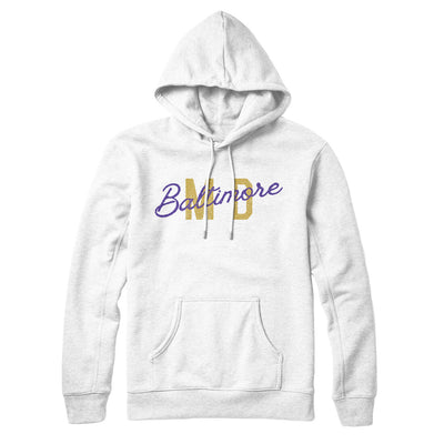 Baltimore Md Overprinted Hoodie-White-Allegiant Goods Co. Vintage Sports Apparel