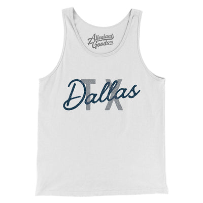 Dallas Tx Overprinted Men/Unisex Tank Top-White-Allegiant Goods Co. Vintage Sports Apparel