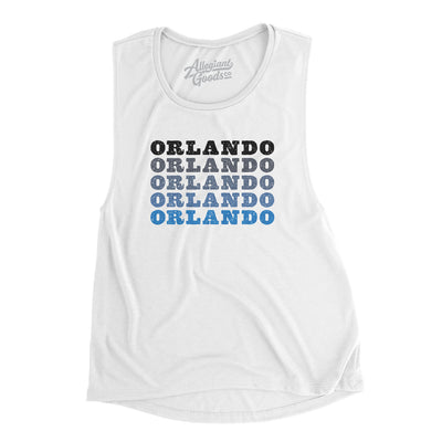 Orlando Repeat Women's Flowey Scoopneck Muscle Tank-White-Allegiant Goods Co. Vintage Sports Apparel