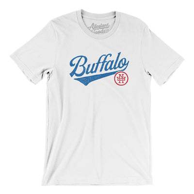 Buffalo Vintage Script Men/Unisex T-Shirt-White-Allegiant Goods Co. Vintage Sports Apparel