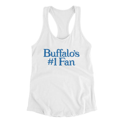 Buffalo's Number 1 Fan Women's Racerback Tank-White-Allegiant Goods Co. Vintage Sports Apparel