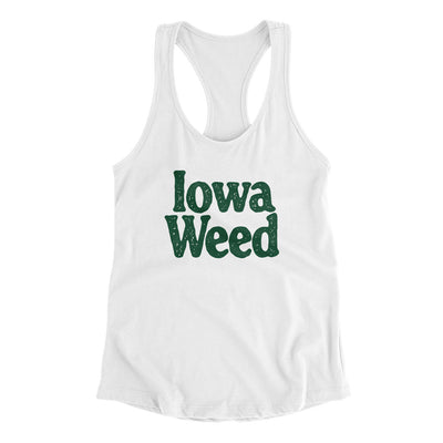 Iowa Weed Women's Racerback Tank-White-Allegiant Goods Co. Vintage Sports Apparel