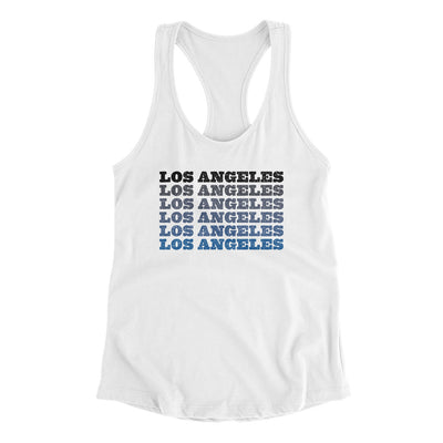 Los Angeles Repeat Women's Racerback Tank-White-Allegiant Goods Co. Vintage Sports Apparel