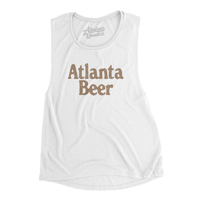 Atlanta Beer Women's Flowey Scoopneck Muscle Tank-White-Allegiant Goods Co. Vintage Sports Apparel