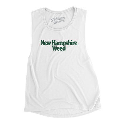 New Hampshire Weed Women's Flowey Scoopneck Muscle Tank-White-Allegiant Goods Co. Vintage Sports Apparel