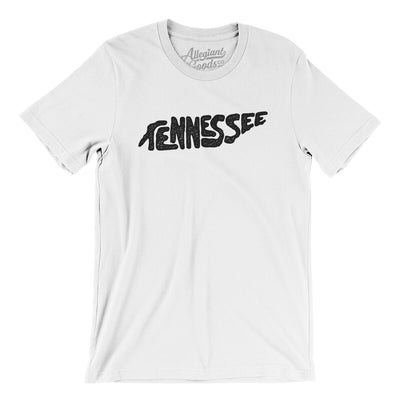 Tennessee State Shape Text Men/Unisex T-Shirt-White-Allegiant Goods Co. Vintage Sports Apparel