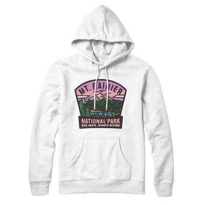 Mt. Rainier National Park Badge Hoodie-White-Allegiant Goods Co. Vintage Sports Apparel