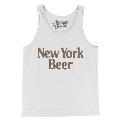 New York Beer Men/Unisex Tank Top-White-Allegiant Goods Co. Vintage Sports Apparel