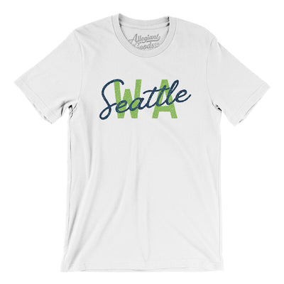 Seattle Wa Overprinted Men/Unisex T-Shirt-White-Allegiant Goods Co. Vintage Sports Apparel