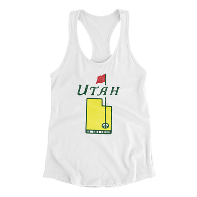Utah Golf Women's Racerback Tank-White-Allegiant Goods Co. Vintage Sports Apparel
