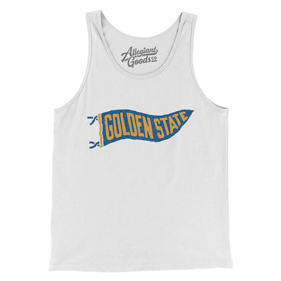 Golden State Pennant Men/Unisex Tank Top-White-Allegiant Goods Co. Vintage Sports Apparel