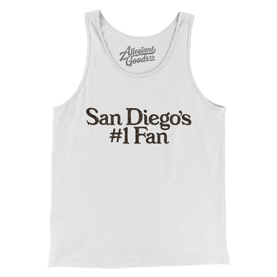 San Diego's Number 1 Fan Men/Unisex Tank Top-White-Allegiant Goods Co. Vintage Sports Apparel