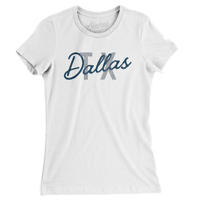 Dallas Tx Overprinted Women's T-Shirt-White-Allegiant Goods Co. Vintage Sports Apparel