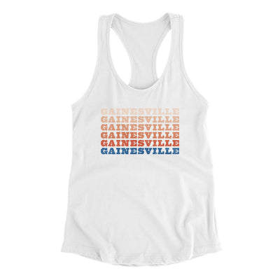 Gainesville Repeat Women's Racerback Tank-White-Allegiant Goods Co. Vintage Sports Apparel