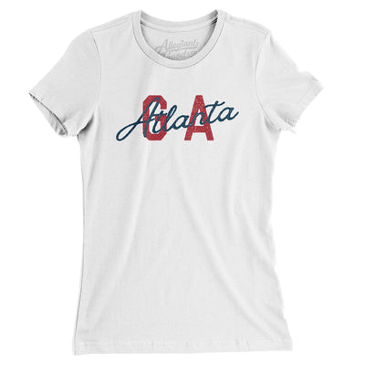 Atlanta Ga Overprinted Women's T-Shirt-White-Allegiant Goods Co. Vintage Sports Apparel