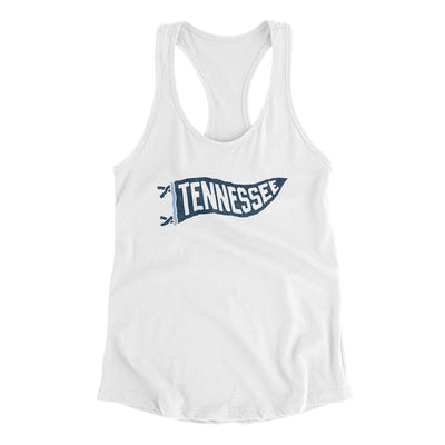 Tennessee Pennant Women's Racerback Tank-White-Allegiant Goods Co. Vintage Sports Apparel