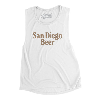 San Diego Beer Women's Flowey Scoopneck Muscle Tank-White-Allegiant Goods Co. Vintage Sports Apparel