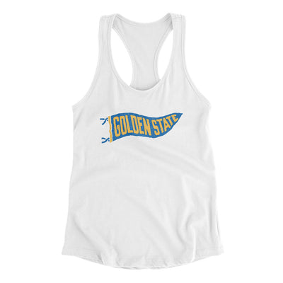 Golden State Pennant Women's Racerback Tank-White-Allegiant Goods Co. Vintage Sports Apparel