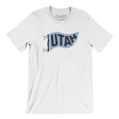 Utah Pennant Men/Unisex T-Shirt-White-Allegiant Goods Co. Vintage Sports Apparel