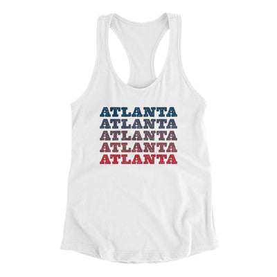 Atlanta Repeat Women's Racerback Tank-White-Allegiant Goods Co. Vintage Sports Apparel