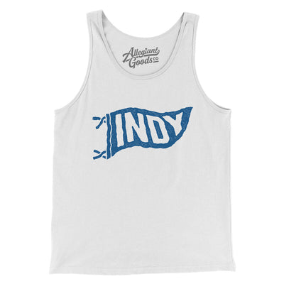 Indy Pennant Men/Unisex Tank Top-White-Allegiant Goods Co. Vintage Sports Apparel