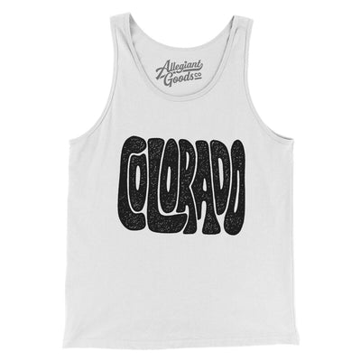 Colorado State Shape Text Men/Unisex Tank Top-White-Allegiant Goods Co. Vintage Sports Apparel