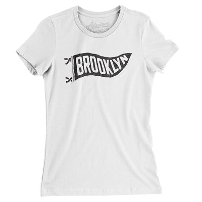 Brooklyn Pennant Women's T-Shirt-White-Allegiant Goods Co. Vintage Sports Apparel