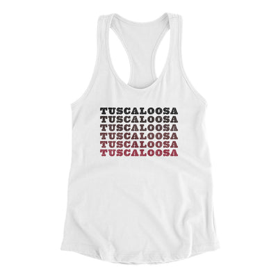 Tuscaloosa Repeat Women's Racerback Tank-White-Allegiant Goods Co. Vintage Sports Apparel