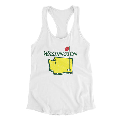 Washington Golf Women's Racerback Tank-White-Allegiant Goods Co. Vintage Sports Apparel