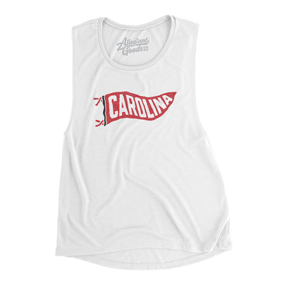 Carolina Pennant Women's Flowey Scoopneck Muscle Tank-White-Allegiant Goods Co. Vintage Sports Apparel