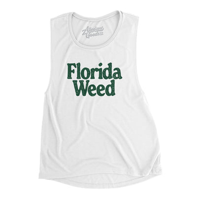 Florida Weed Women's Flowey Scoopneck Muscle Tank-White-Allegiant Goods Co. Vintage Sports Apparel