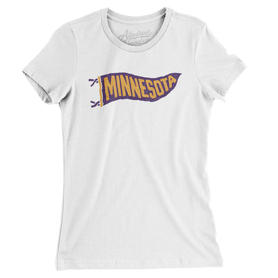 Minnesota Pennant Women's T-Shirt-White-Allegiant Goods Co. Vintage Sports Apparel