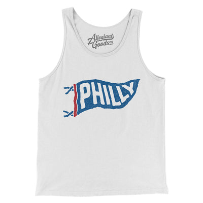 Philly Pennant Men/Unisex Tank Top-White-Allegiant Goods Co. Vintage Sports Apparel