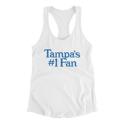 Tampa's Number 1 Fan Women's Racerback Tank-White-Allegiant Goods Co. Vintage Sports Apparel