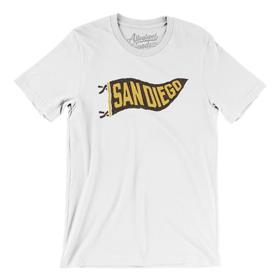 San Diego Pennant Men/Unisex T-Shirt-White-Allegiant Goods Co. Vintage Sports Apparel