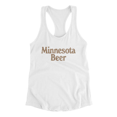 Minnesota Beer Women's Racerback Tank-White-Allegiant Goods Co. Vintage Sports Apparel