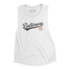 Baltimore Vintage Script Women's Flowey Scoopneck Muscle Tank-White-Allegiant Goods Co. Vintage Sports Apparel