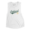 Oakland Vintage Script Women's Flowey Scoopneck Muscle Tank-White-Allegiant Goods Co. Vintage Sports Apparel