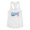 Detroit Vintage Script Women's Racerback Tank-White-Allegiant Goods Co. Vintage Sports Apparel