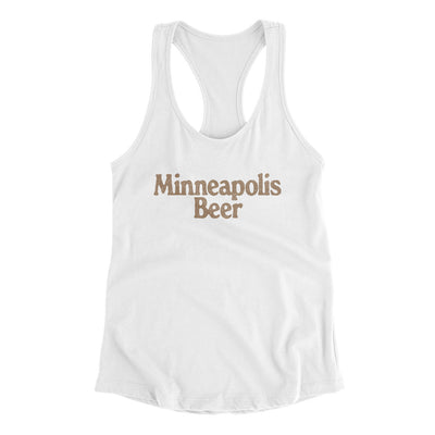 Minneapolis Beer Women's Racerback Tank-White-Allegiant Goods Co. Vintage Sports Apparel