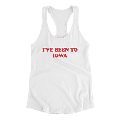 I've Been To Iowa Women's Racerback Tank-White-Allegiant Goods Co. Vintage Sports Apparel