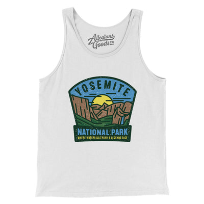 Yosemite National Park Badge Men/Unisex Tank Top-White-Allegiant Goods Co. Vintage Sports Apparel