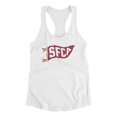 Sfca Pennant Women's Racerback Tank-White-Allegiant Goods Co. Vintage Sports Apparel