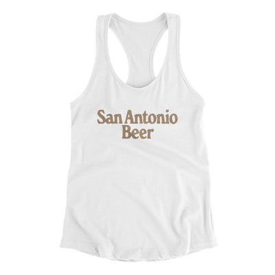 San Antonio Beer Women's Racerback Tank-White-Allegiant Goods Co. Vintage Sports Apparel