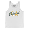 Oakland Ca Overprint Men/Unisex Tank Top-White-Allegiant Goods Co. Vintage Sports Apparel