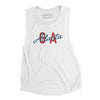 Atlanta Ga Overprinted Women's Flowey Scoopneck Muscle Tank-White-Allegiant Goods Co. Vintage Sports Apparel