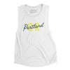 Portland Or Overprinted Women's Flowey Scoopneck Muscle Tank-White-Allegiant Goods Co. Vintage Sports Apparel