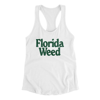 Florida Weed Women's Racerback Tank-White-Allegiant Goods Co. Vintage Sports Apparel