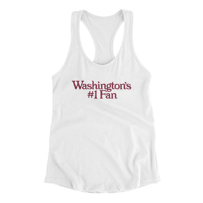 Washington's Number 1 Fan Women's Racerback Tank-White-Allegiant Goods Co. Vintage Sports Apparel