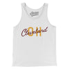 Cleveland Oh Overprinted Men/Unisex Tank Top-White-Allegiant Goods Co. Vintage Sports Apparel